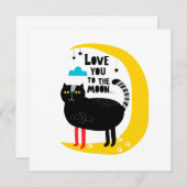 Kat op de maan bedankkaart (Voorkant / Achterkant)