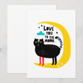 Kat op de maan notitiekaartje (Voorkant / Achterkant)