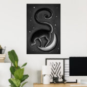 Kat op de maan poster (Thuiskantoor)