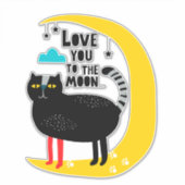 Kat op de maan sticker (Voorkant)