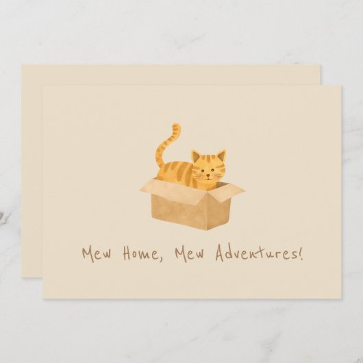 Kat op de Move Cat Bewegen Aankondiging (Voorkant / Achterkant)