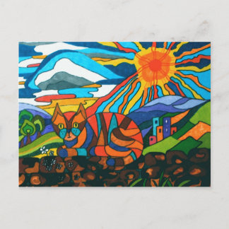 Kat op de muur briefkaart