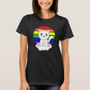 Kat op de regenboogdieren van de Unicorn T-shirt