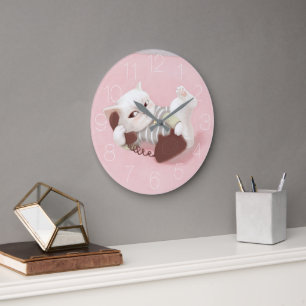 Kat op de telefoon grote klok