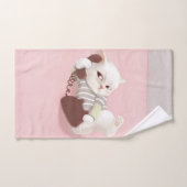 Kat op de telefoon handdoek (Handdoek)