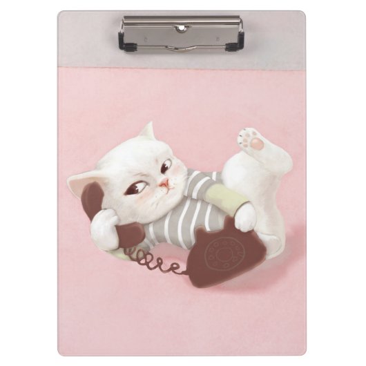 Kat op de telefoon klembord (Voorkant)