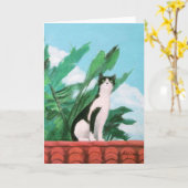 Kat op de weg kaart (Gele Bloem)