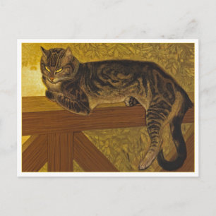Kat op een Balustrade door Steinlen Briefkaart