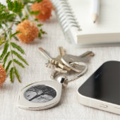 Kat op een draad Volle Maan Sleutelhanger (Zijkant)