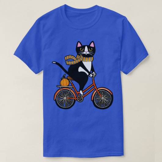 Kat op een fiets t-shirt (Design voorkant)