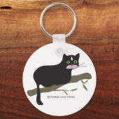Kat op een filiaal sleutelhanger (Voorkant)