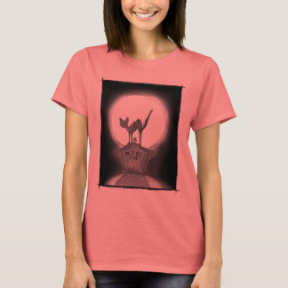 Kat op een grafsteen t-shirt