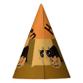 Kat op een pompoen feesthoedjes (Achterkant)