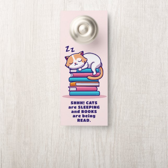 Kat op een Stack of Books Cute Personalized Litera (Op knop)