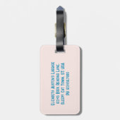 Kat op een Stack of Books Cute Personalized Litera Bagagelabel (Achterkant verticaal)