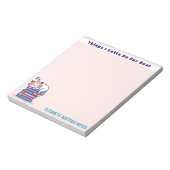 Kat op een Stack of Books Cute Personalized Reader Notitieblok (Gedraaid)