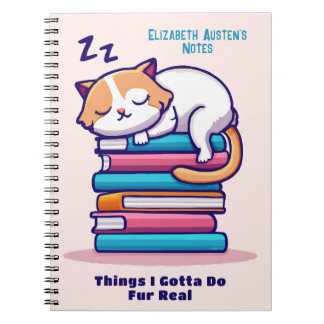 Kat op een Stack van de Naam van de Lezers van de  Notitieboek