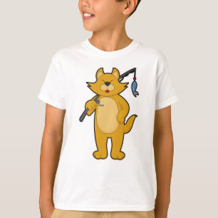 Kat op Gevist met Geviste staaf en vis T-shirt