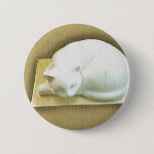 Kat op gouddoos II Ronde Button 5,7 Cm