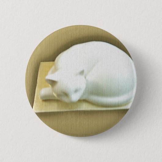 Kat op gouddoos II Ronde Button 5,7 Cm (Voorkant)