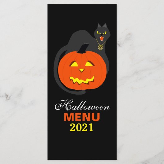 Kat op het menu Pumpkin Halloween (Voorkant)