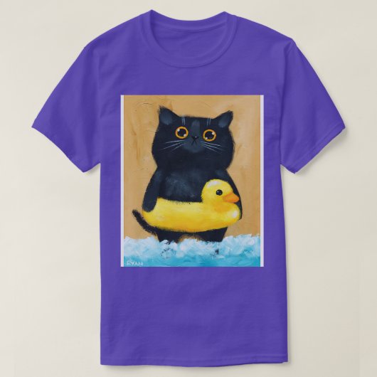 Kat Op het strand Ducky T-shirt (Design voorkant)