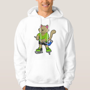 Kat op IJshockey met ijshockeystick Hoodie