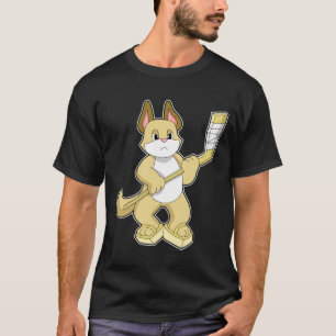 Kat op IJshockey met ijshockeystick T-shirt
