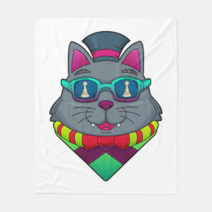 Kat op kaasschaap met schaafkop fleece deken