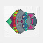 Kat op kaasschaap met schaafkop fleece deken (Voorkant (Horizontaal))