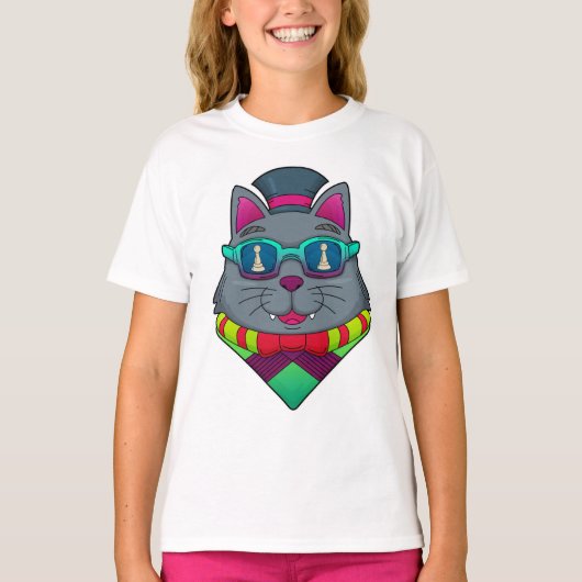 Kat op kaasschaap met schaafkop t-shirt (Voorkant)