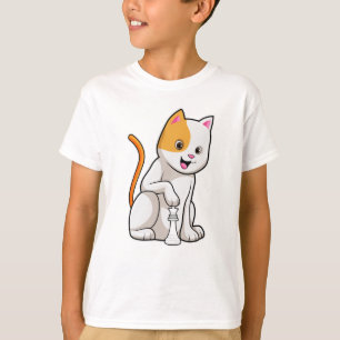 Kat op kaasschaap met schaafkop t-shirt