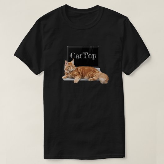 Kat op laptop - CatTop T-shirt (Design voorkant)