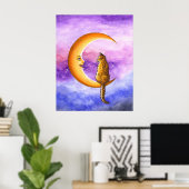 Kat op maan 673 poster (Thuiskantoor)