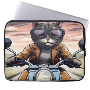 Kat op motor laptop sleeve