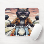 Kat op motor muismat (Met muis)