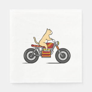 Kat op motorfiets servet