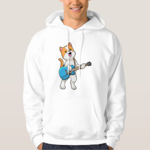 Kat op muziek met gitaar hoodie