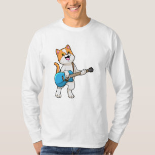 Kat op muziek met gitaar t-shirt
