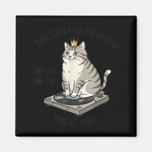 Kat Op Platenspeler Stel Je Mening Is Niet Van Bel Magneet