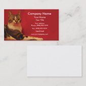 Kat op rode achtergrond visitekaartje (Voorkant / Achterkant)