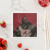 Kat op rood servet (Insitu)