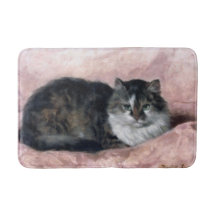 Kat op Roze Pillow door Henriëtte Ronner-Knip