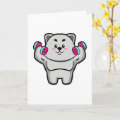 Kat op schouder training met halters kaart (Gele Bloem)