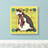 Kat op spelCanvas Canvas Afdruk (Insitu (Houten vloer))