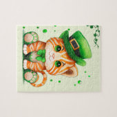 Kat op St Patricks Day Cat Legpuzzel (Horizontaal)