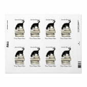 Kat op Stapel Boeken van Boekplaat .. Etiket (Full Sheet)