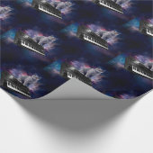 Kat op synthesizer in de ruimte cadeaupapier (Hoek)