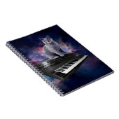 Kat op synthesizer in de ruimte notitieboek (Rechterzijde)