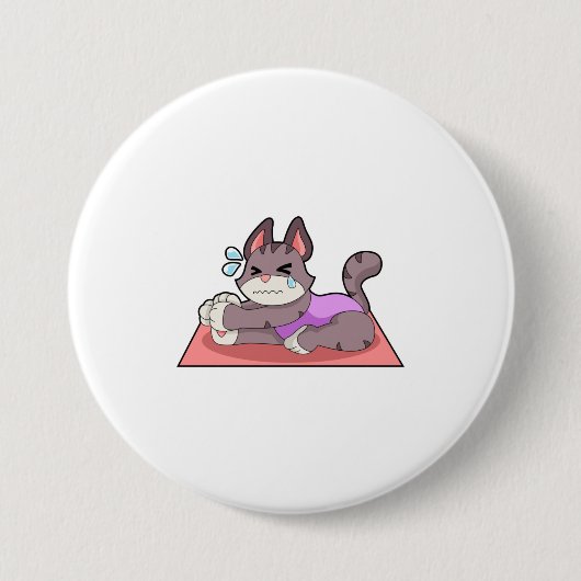 Kat op Yoga Fitness Ronde Button 7,6 Cm (Voorkant)